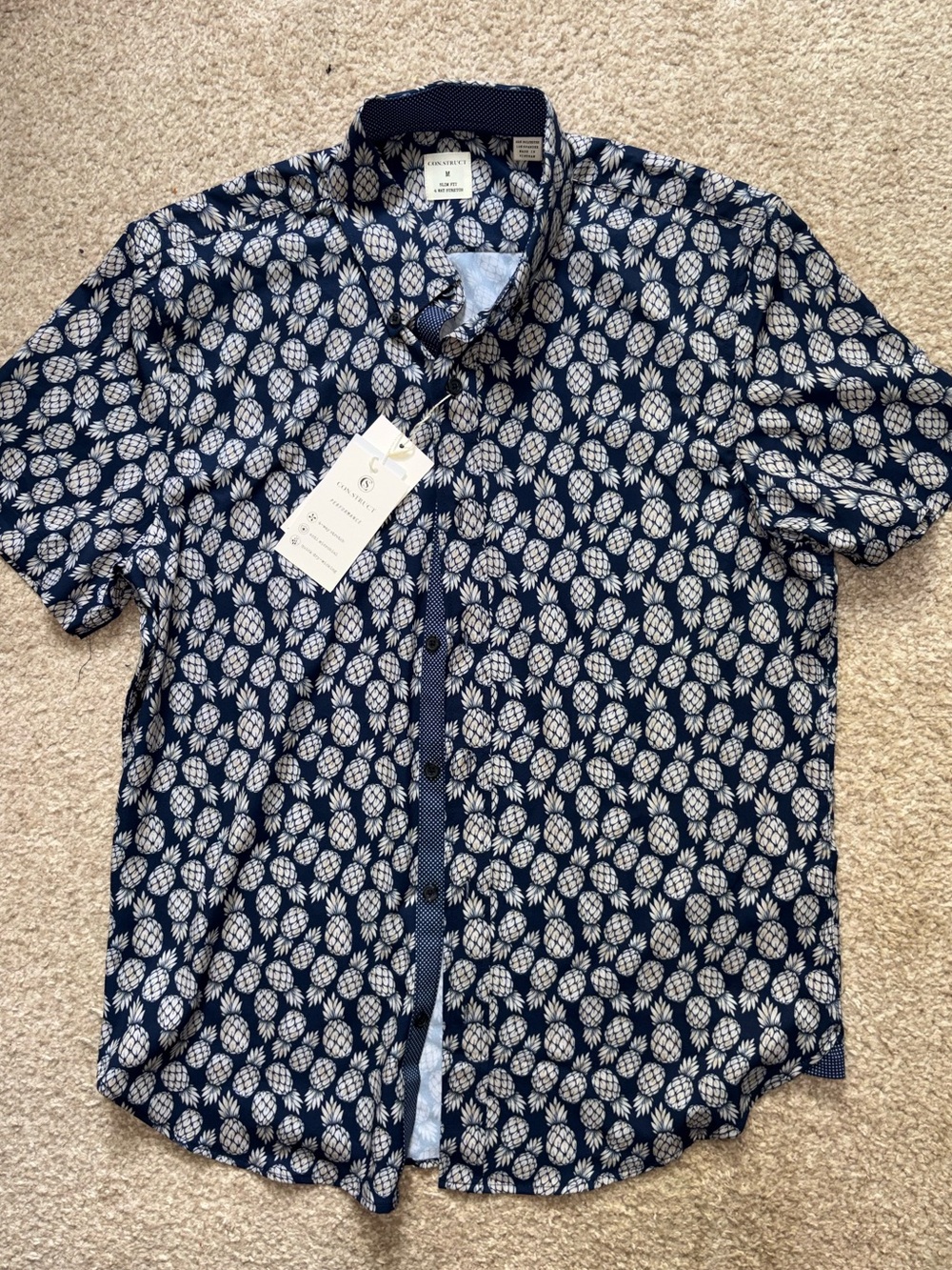 Men’s Pineapple Print Button Down